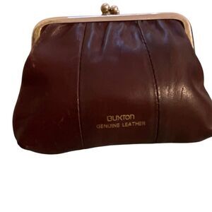 Buxton Vintage Leather Kiss-lock Change Purse